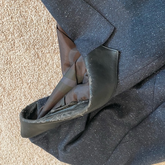 Andrew Marc blazer with Faux leather Elbow Patch & Collar. Worn collar. - Picture 9 of 11